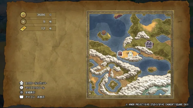 ドラゴンクエスト2リメイク
キラキラの場所一覧
マップ・入手アイテムまとめ②