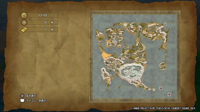 ドラゴンクエスト2リメイク
勇者の泉の洞窟
入手できるアイテムと宝の位置