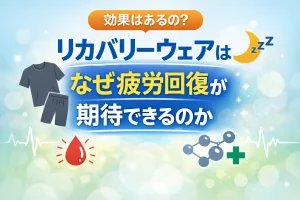 リカバリーウェアは本当に効果があるのか、なぜ疲労回復が期待できるのかを解説するイメージ画像