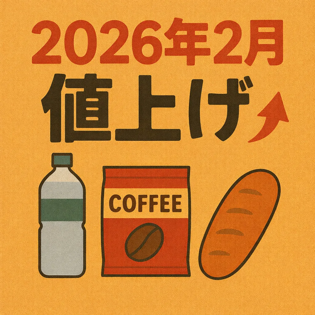 2026年2月から値上げされる食品・飲料・日用品のイメージ｜値上げ一覧まとめ