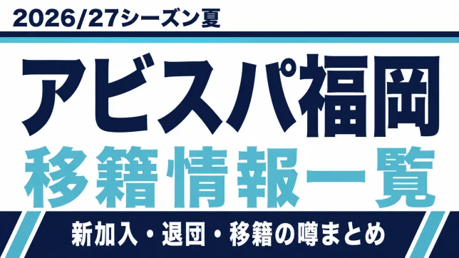 アビスパ福岡の2026/27シーズン夏の新加入・退団・移籍情報一覧