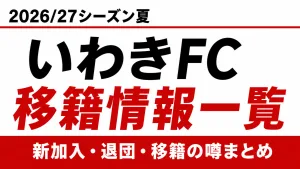 いわきFCの2026/27シーズン夏の新加入・退団・移籍情報一覧