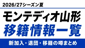モンテディオ山形の2026/27シーズン夏の新加入・退団・移籍情報一覧