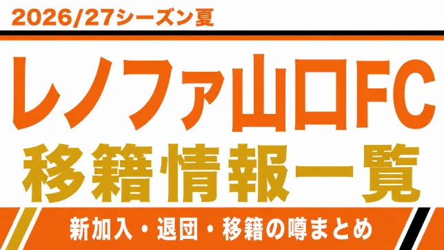 レノファ山口FCの2026/27シーズン夏の新加入・退団・移籍情報一覧