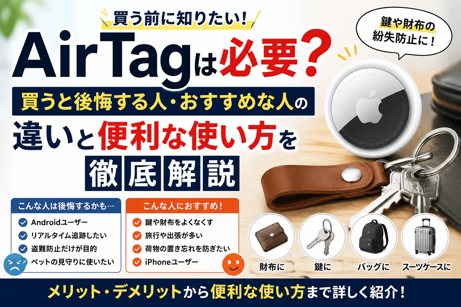 Apple AirTagとは?できること・使い方・仕組みを初心者向けにわかりやすく解説したイメージ